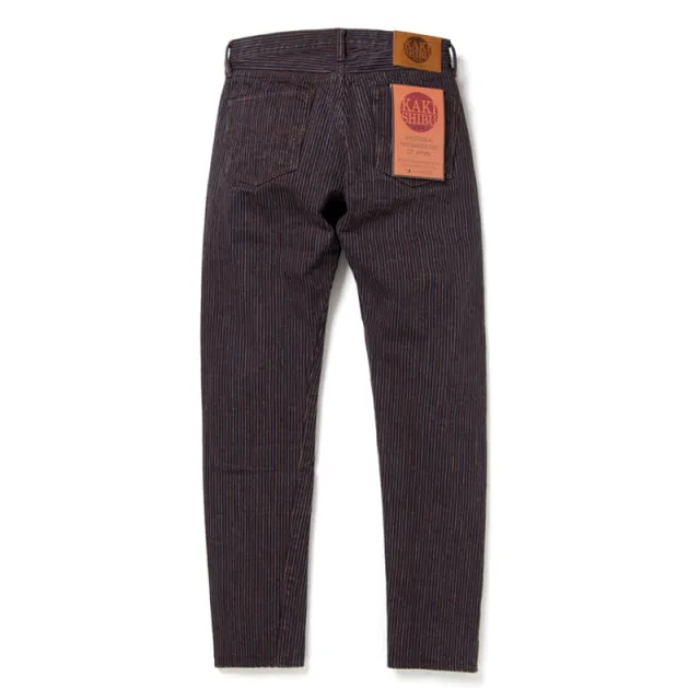 14oz Kakishibu Denim Hickory Jeans - High Rise Tapered