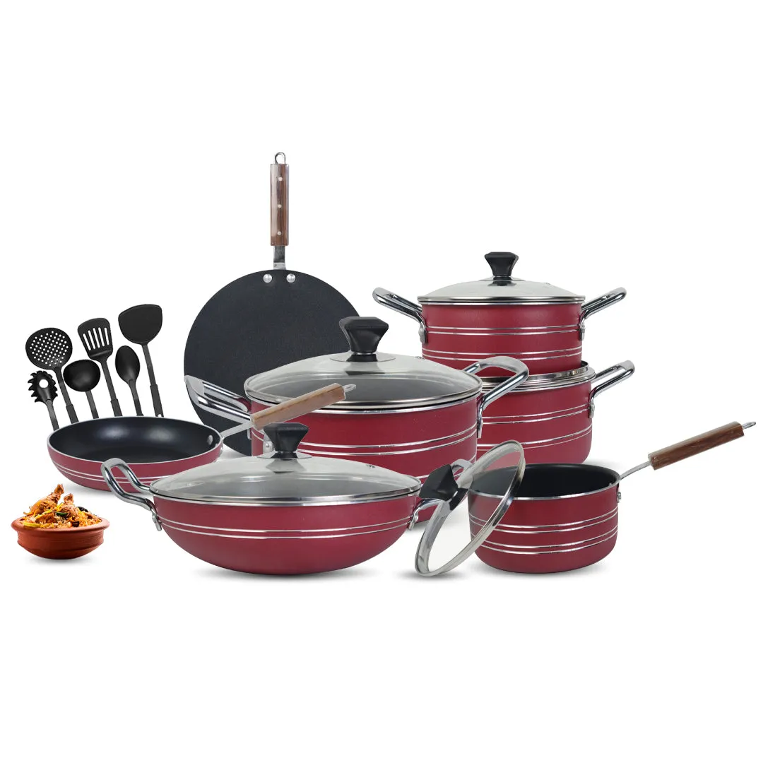 17 Pieces Non-Stick Galaxy Gift Pack Set - Red