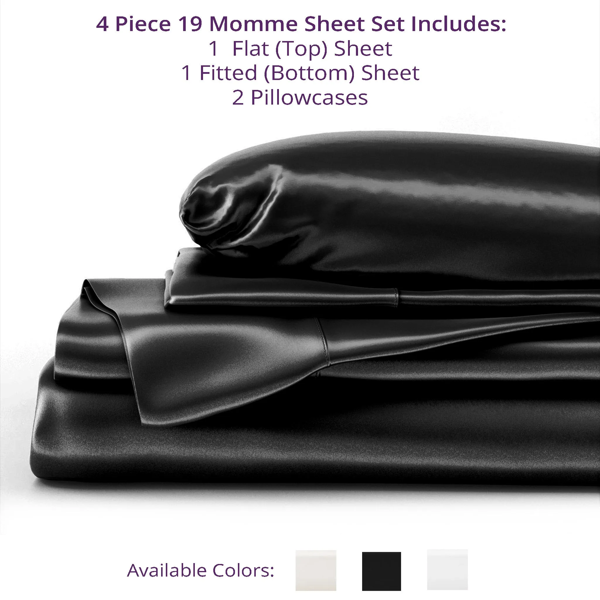 19 Momme Silk Sheet Set - Black