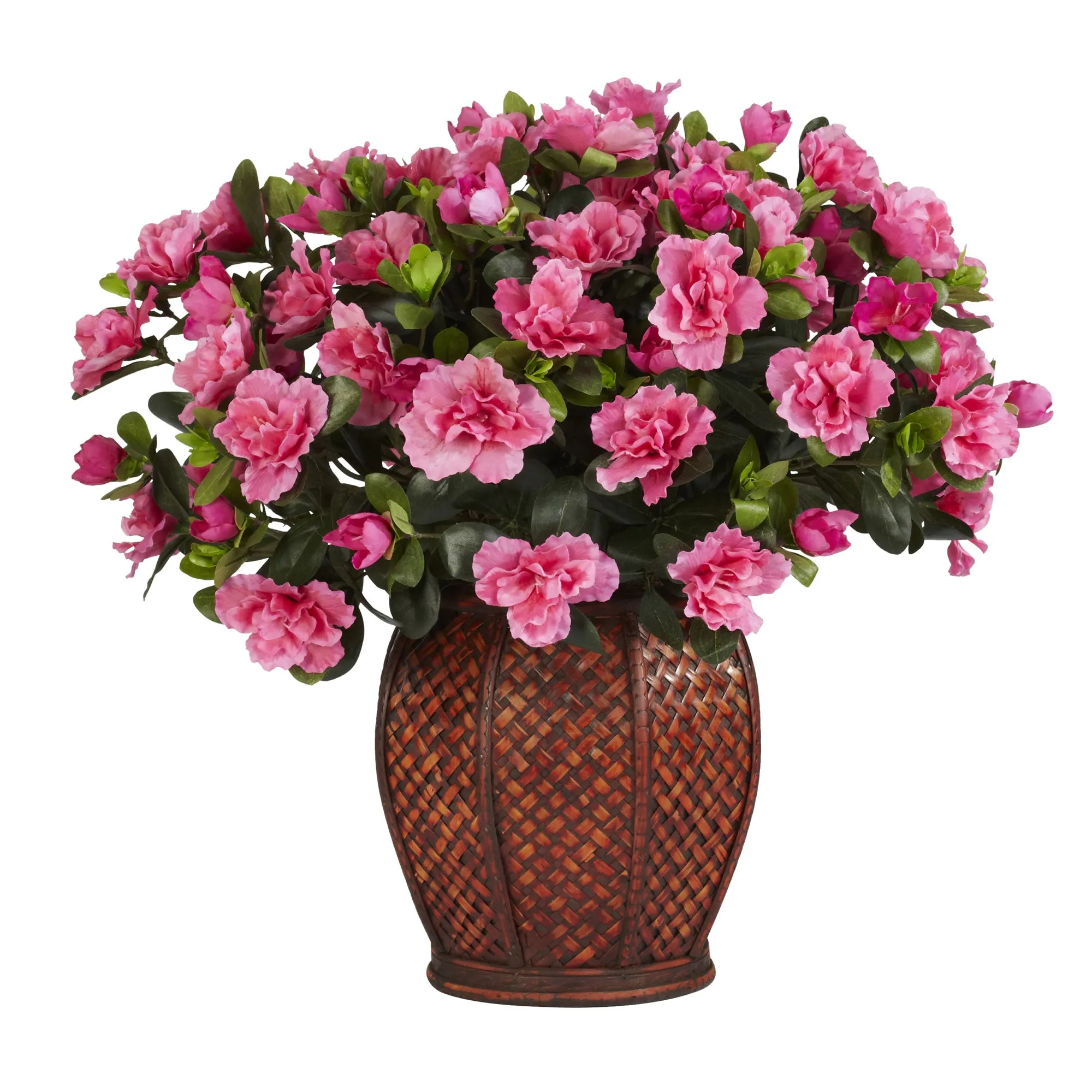 20" Artificial Azalea w/Vase Silk Plant - Low Maintenance, Life-Like & Vibrant Silk Plants For Busy People.