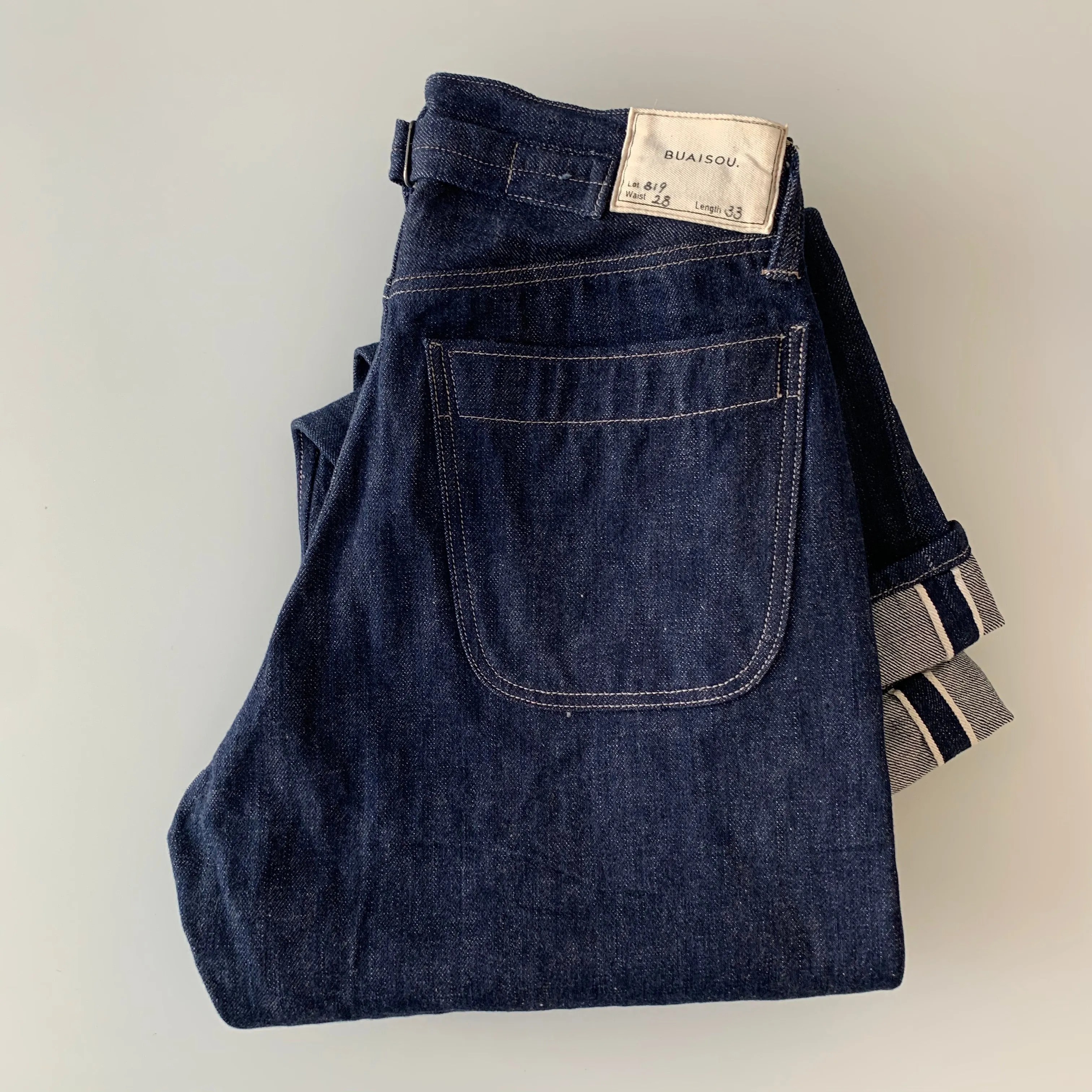 819 Denim 13.5oz Selvedge - Hi-Rise Wide Tapered - Sukumo Natural Indigo Hand-Dyed