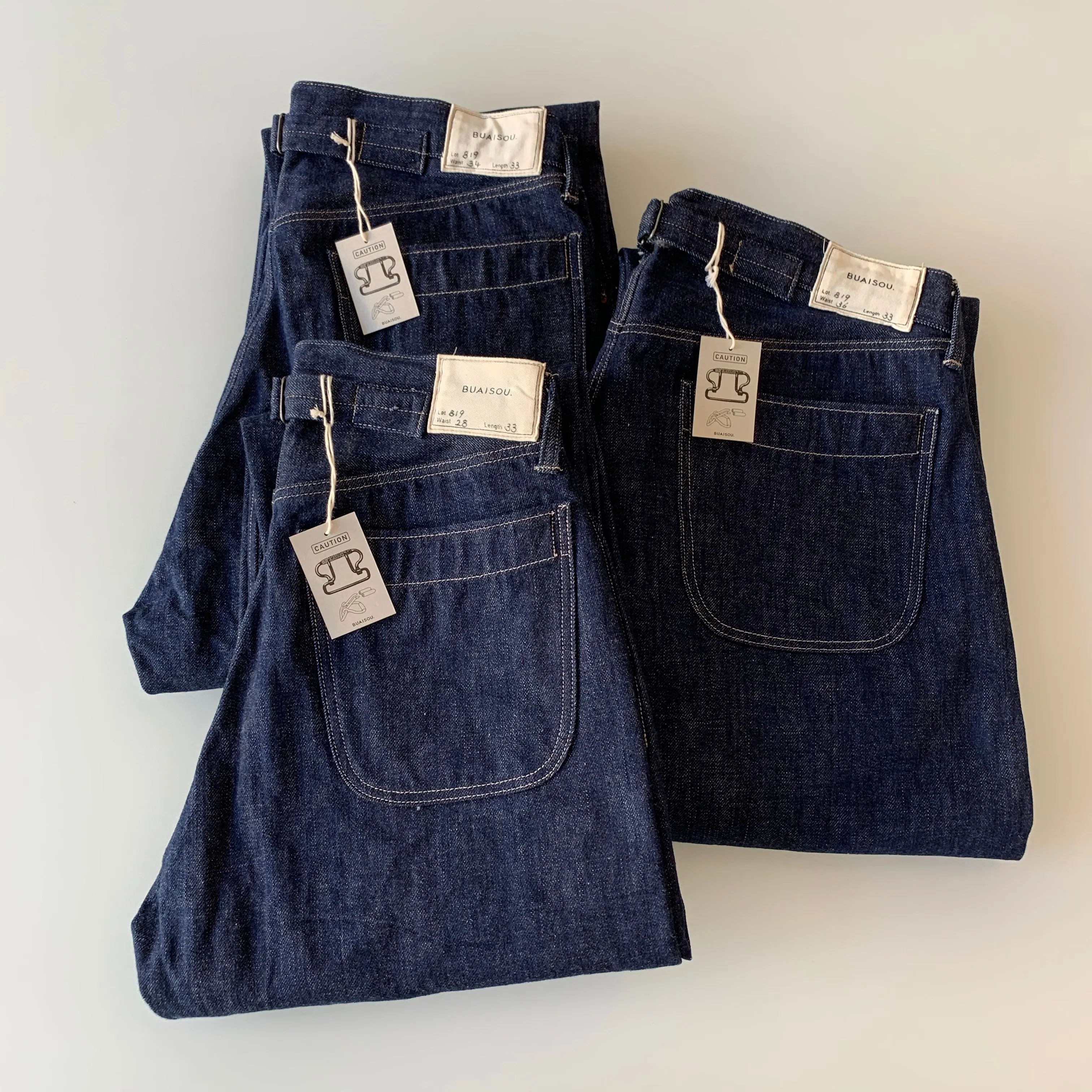 819 Denim 13.5oz Selvedge - Hi-Rise Wide Tapered - Sukumo Natural Indigo Hand-Dyed