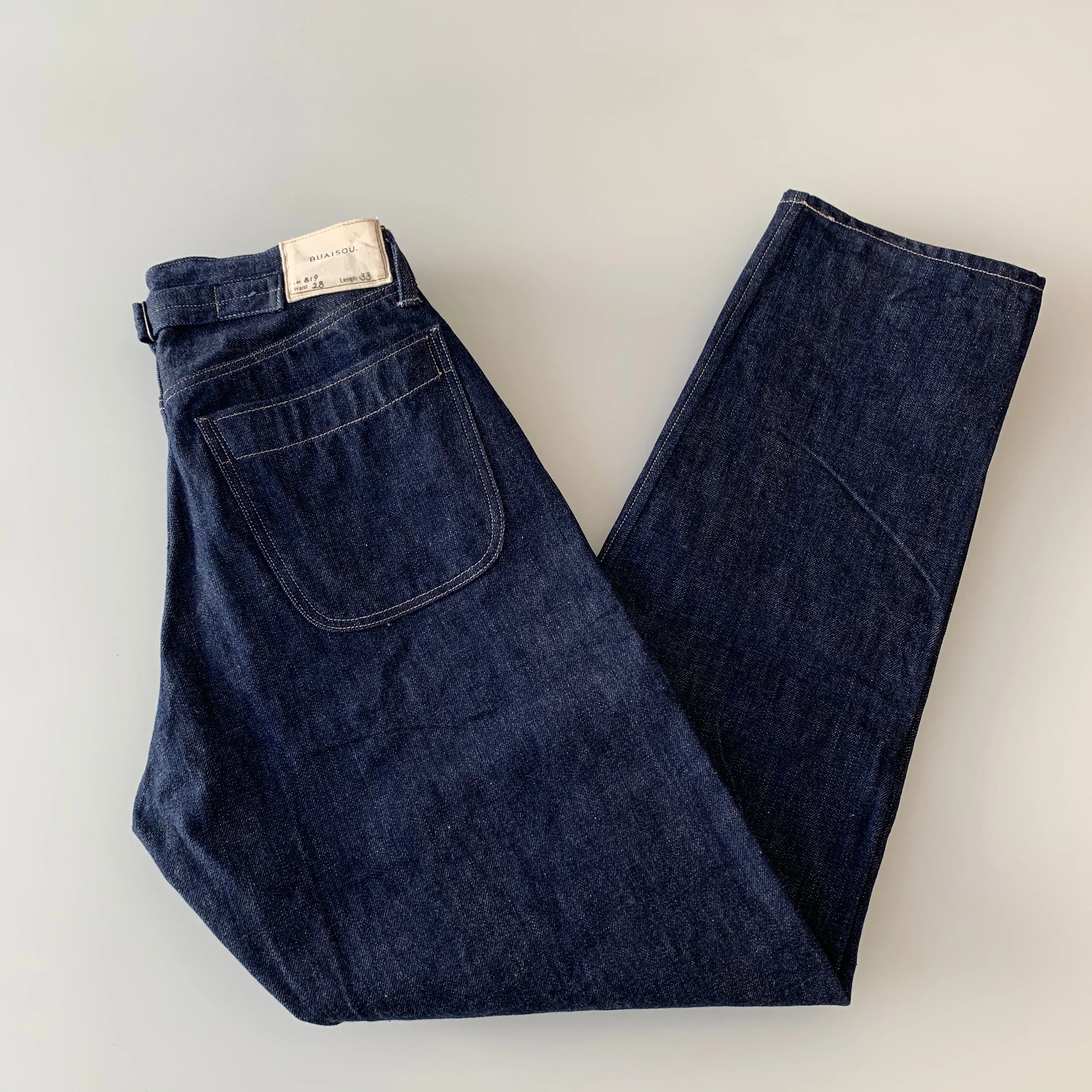 819 Denim 13.5oz Selvedge - Hi-Rise Wide Tapered - Sukumo Natural Indigo Hand-Dyed