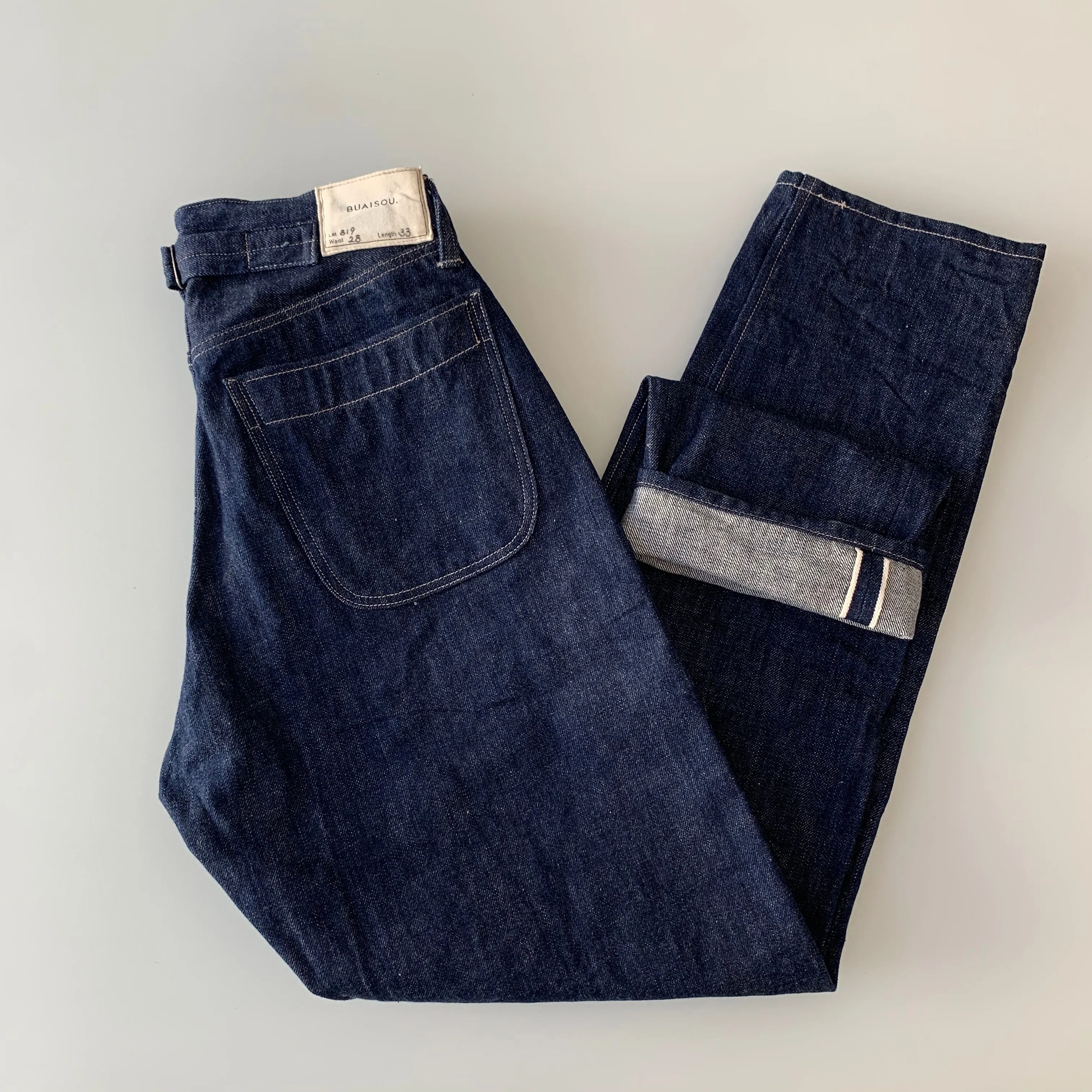 819 Denim 13.5oz Selvedge - Hi-Rise Wide Tapered - Sukumo Natural Indigo Hand-Dyed