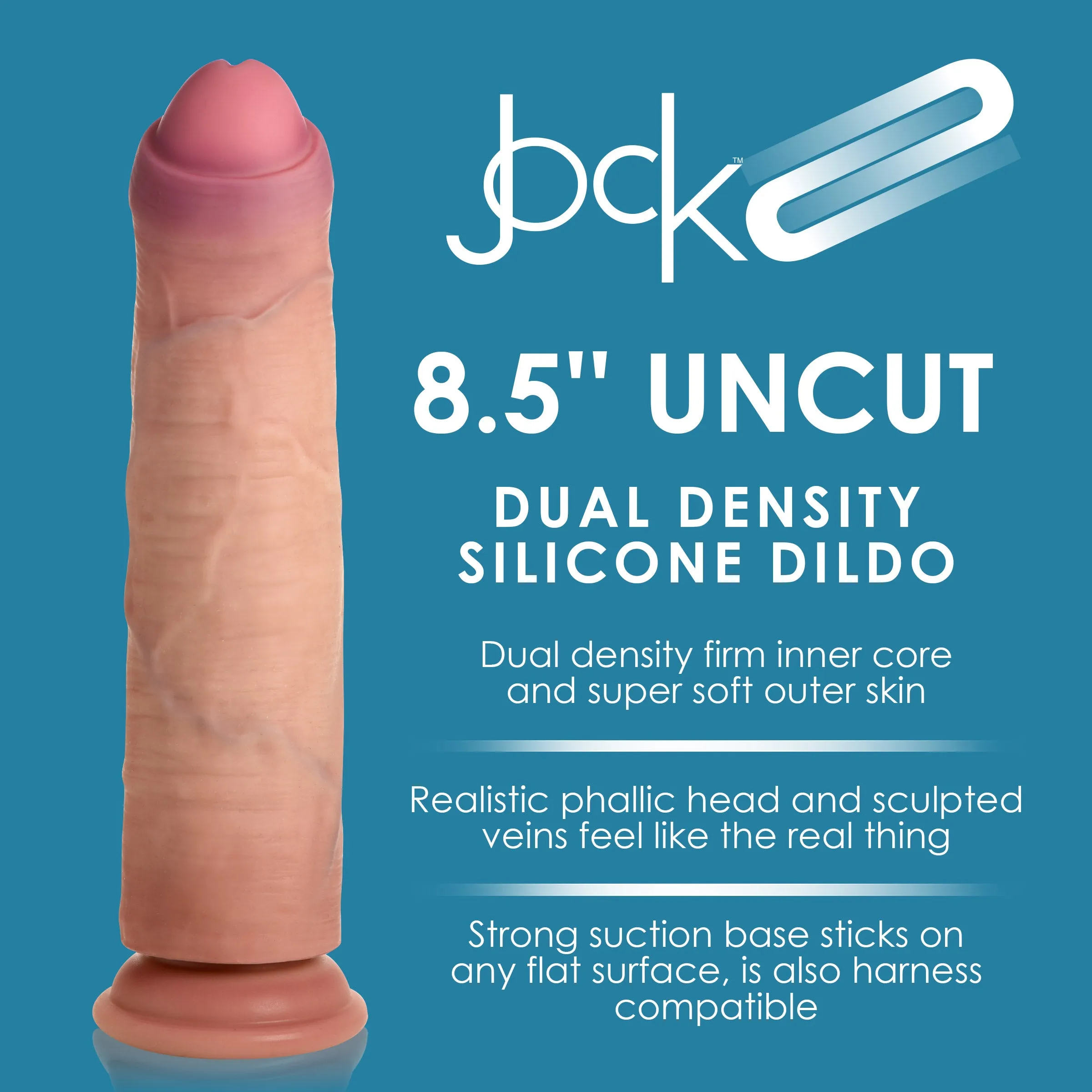 8.5" Uncut Dual Density Silicone Dildo