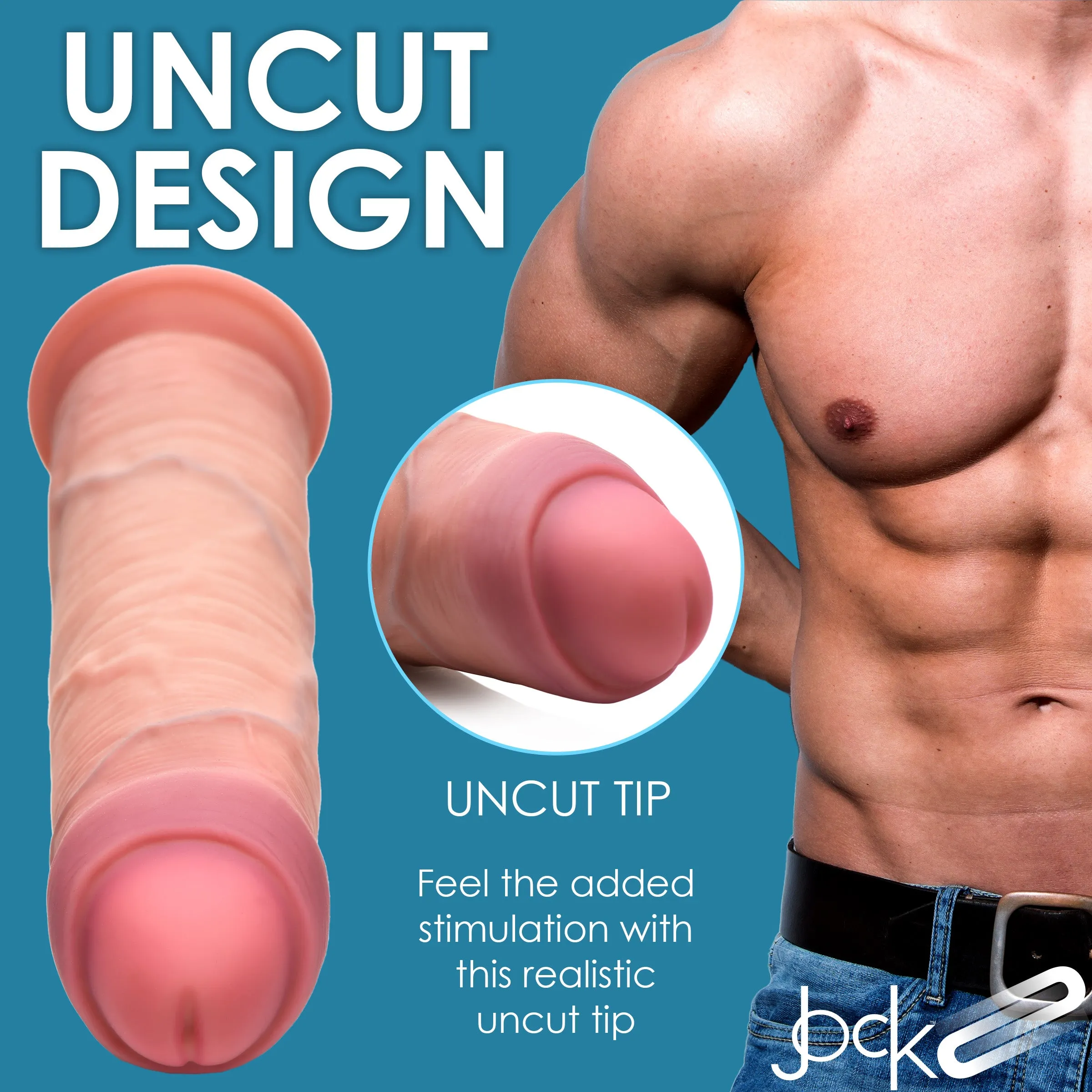 8.5" Uncut Dual Density Silicone Dildo