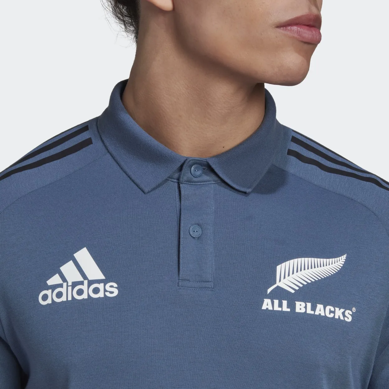 adidas All Blacks Mens Rugby Polo Shirt