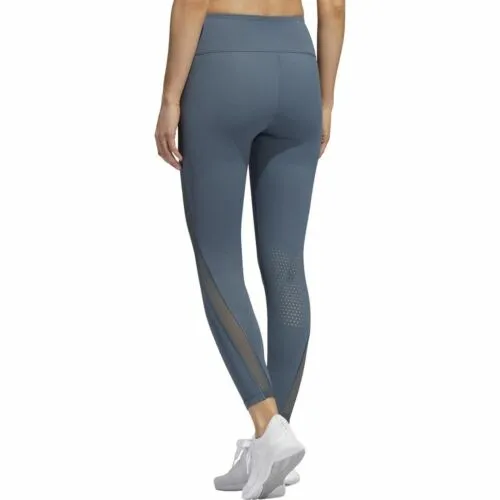 Adidas Womens Blue Heat Training Sport Leggings