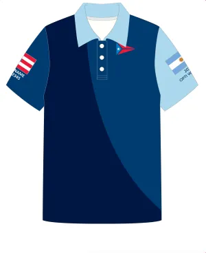 ADULT POLO SHIRT TOP SHORT SLEEVE BLUE | PUERTO RICO P20 | PSNLZ'D