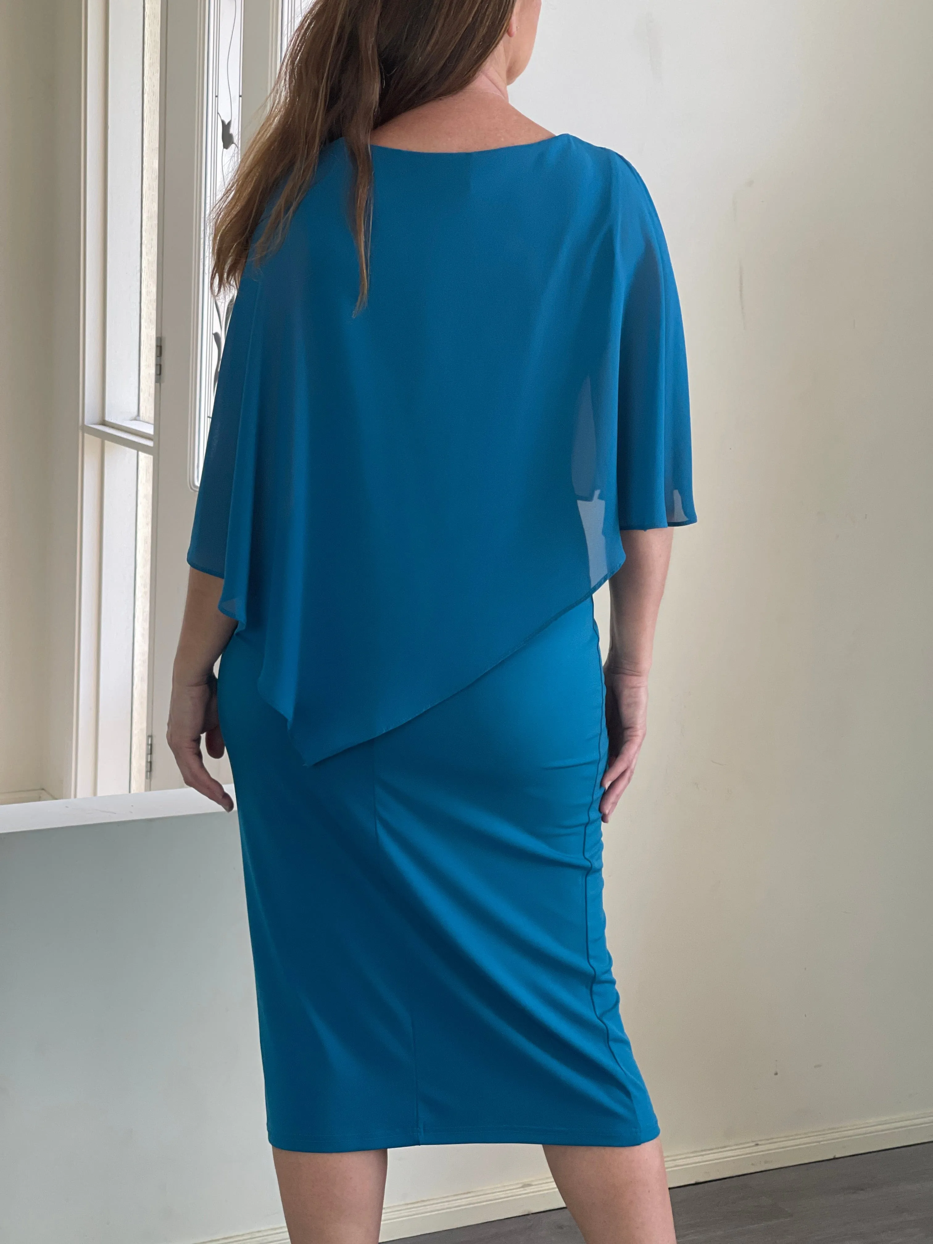 Aisha Teal Evening Dress