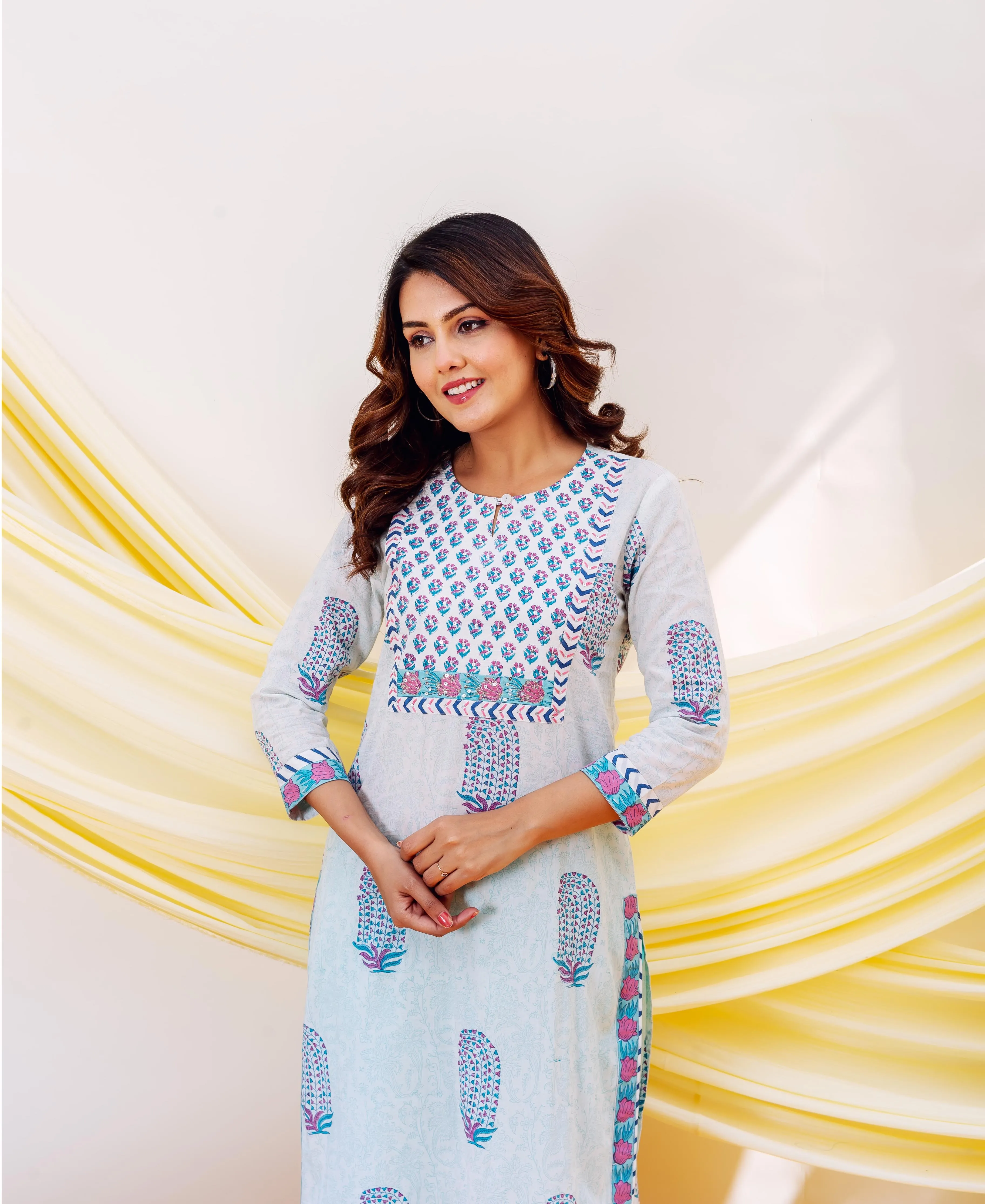 Ayesha Hand Block Printed Kurta