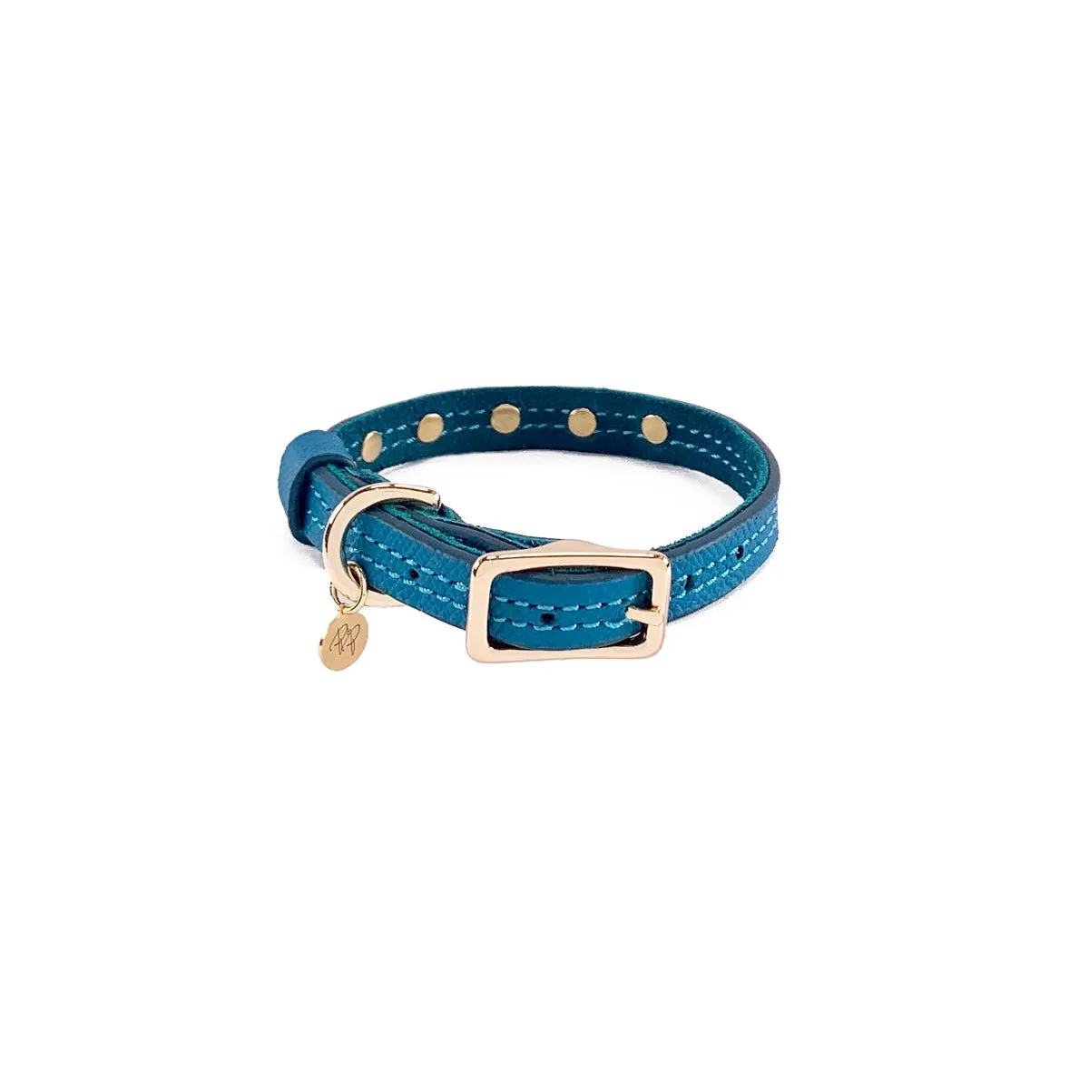 Beverly Classic Rhinestone Leather Dog Collar Caribbean