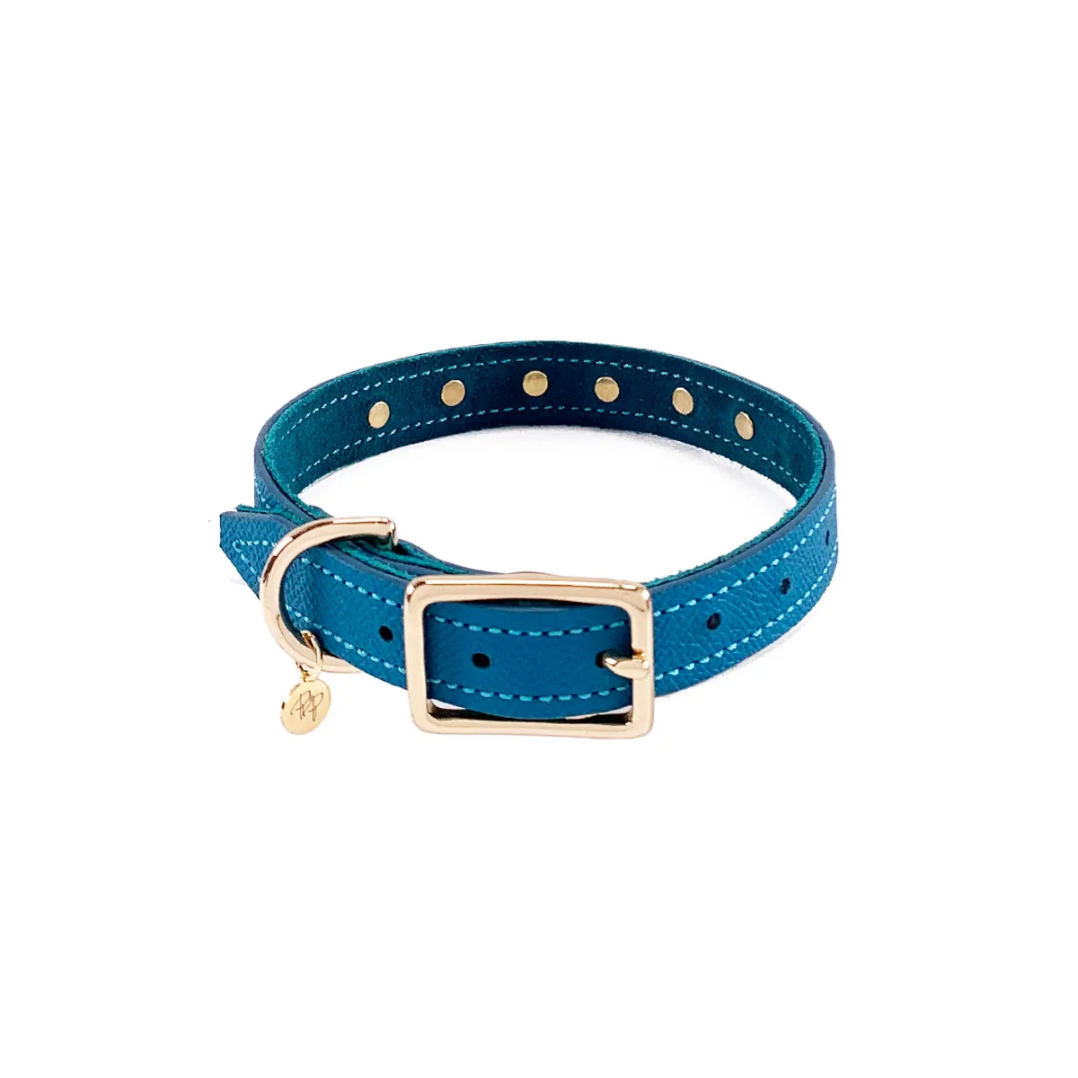 Beverly Classic Rhinestone Leather Dog Collar Caribbean