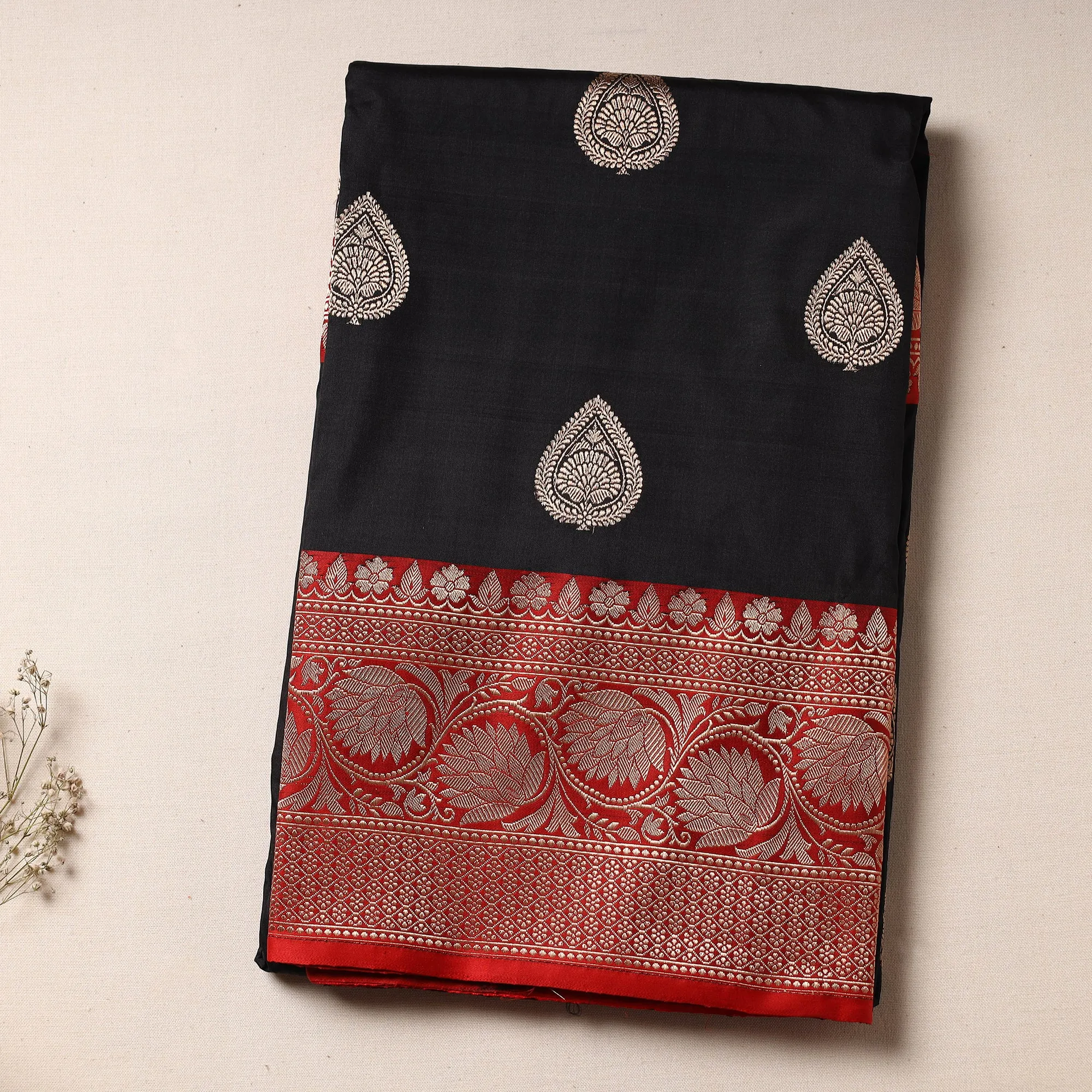 Black - Banarasi Handloom Pure Katan Silk Kaduwa Zari Buti Saree