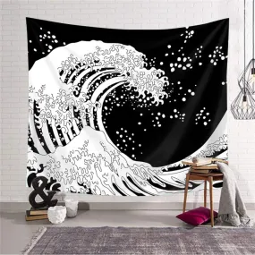 Black Wave Tapestry