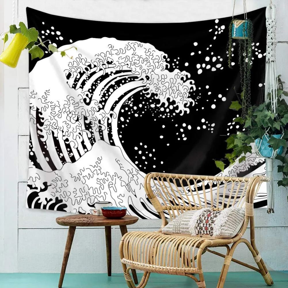 Black Wave Tapestry