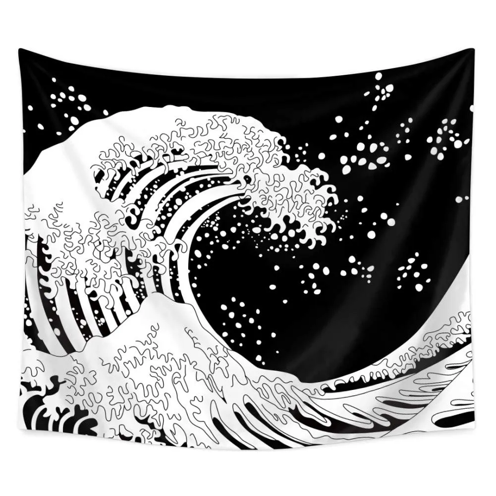 Black Wave Tapestry