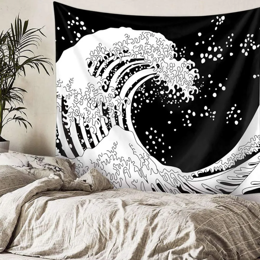 Black Wave Tapestry