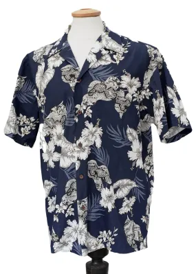 Blue Hawaiian Short Sleeve Summer Cotton Shirt