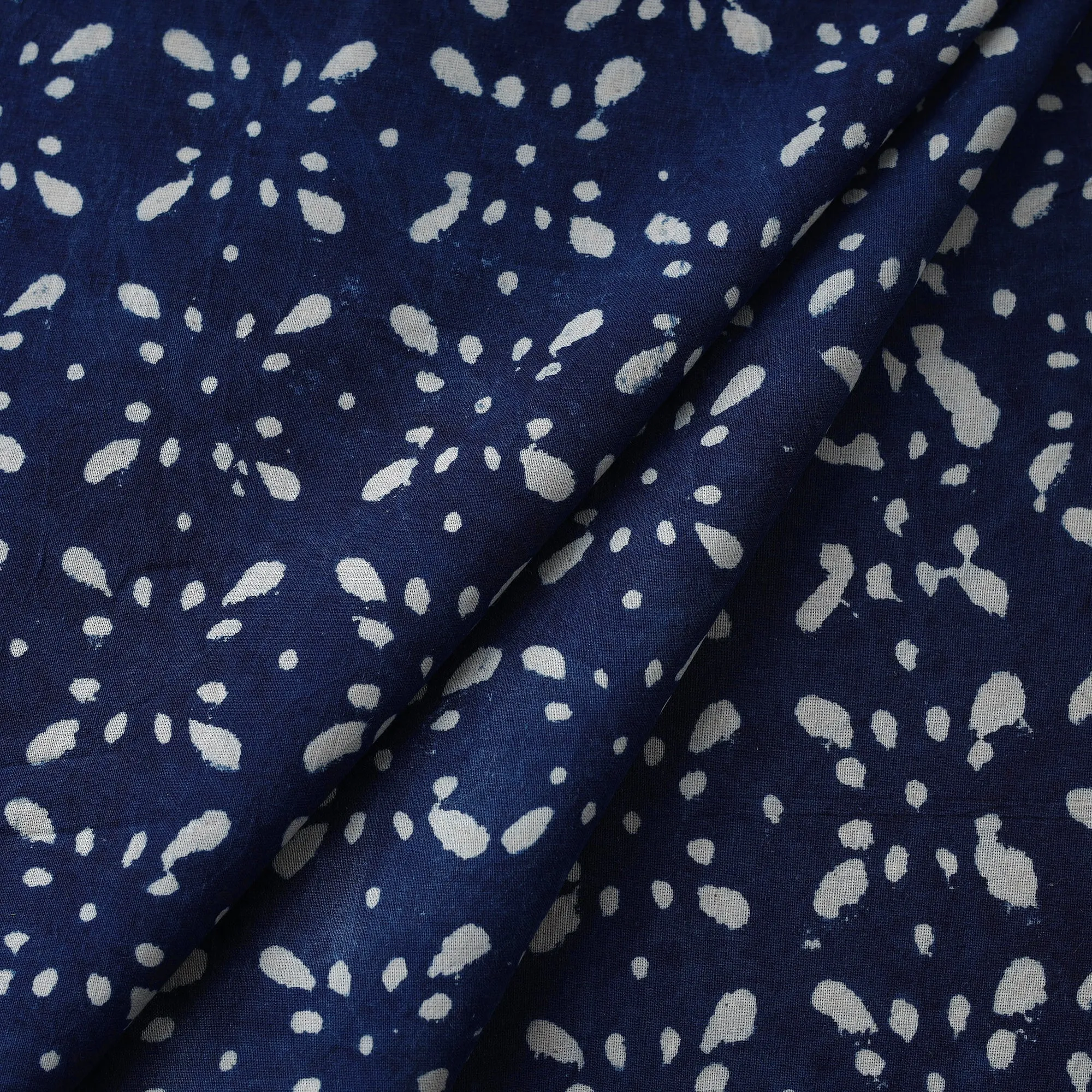 Blue - Indigo Bagru Block Print Cotton Fabric 11