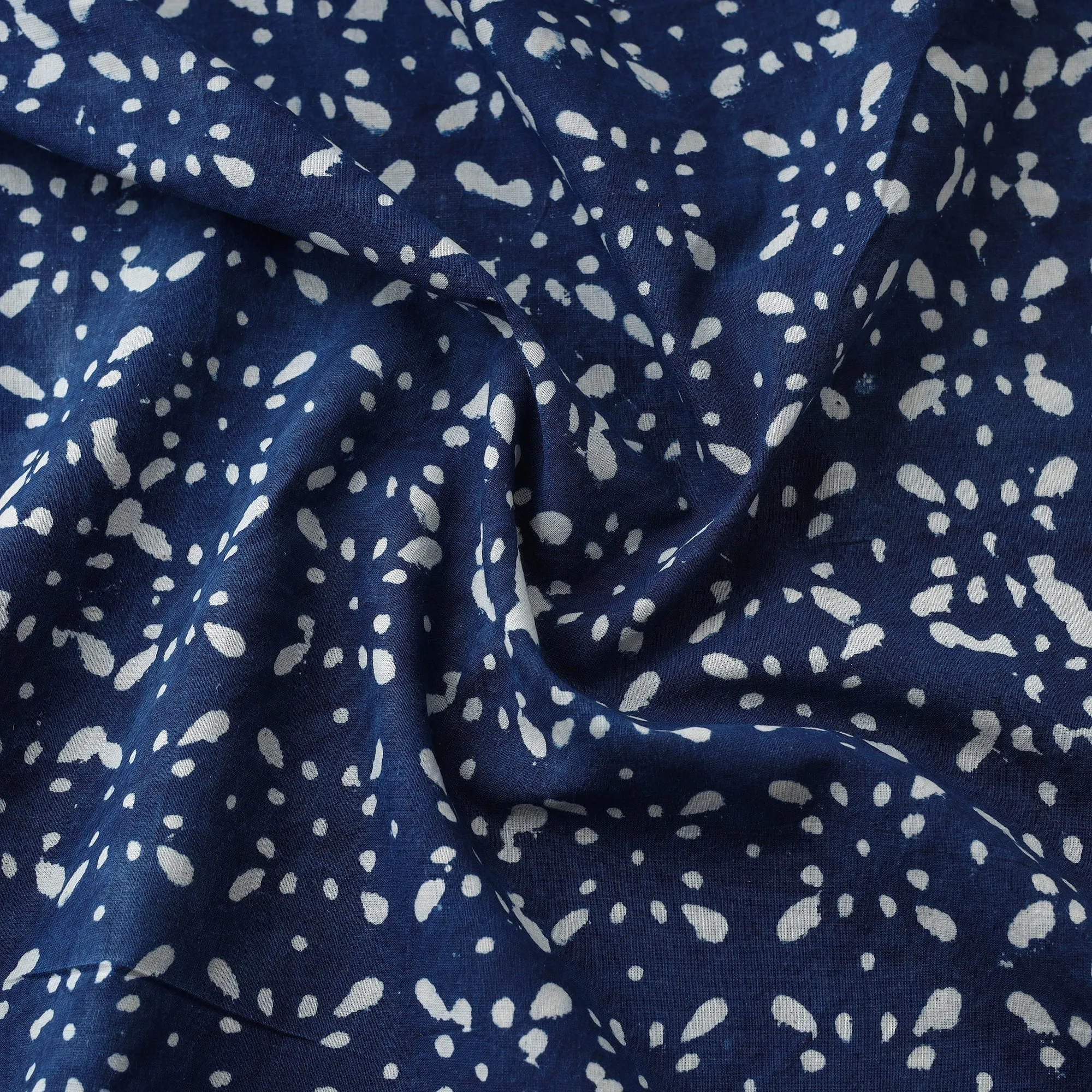 Blue - Indigo Bagru Block Print Cotton Fabric 11