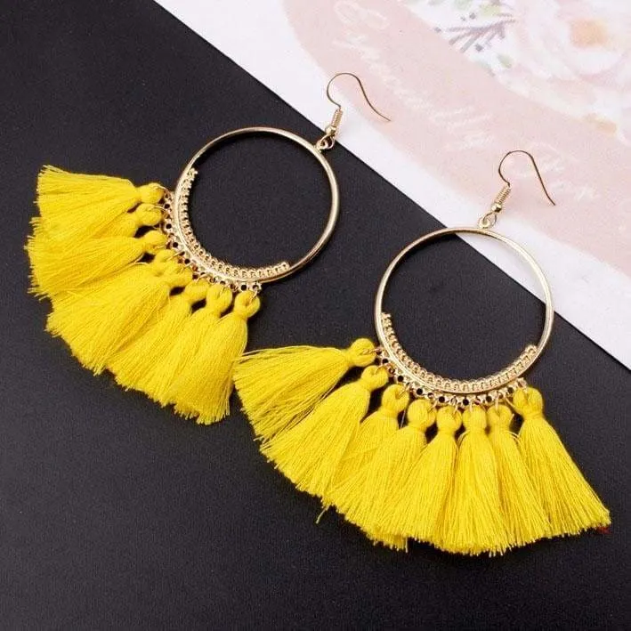 Bohemian Handmade Statement Tassel Earrings