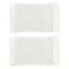 Boho Macrame Indoor/Outdoor Placemat 2-Pack Set