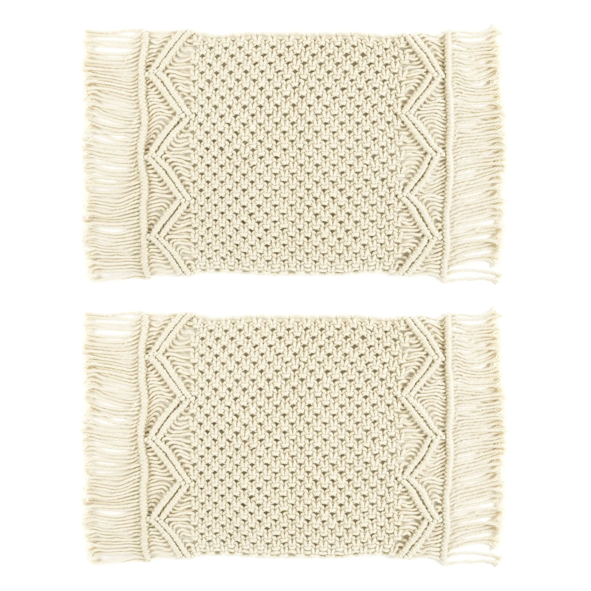 Boho Macrame Indoor/Outdoor Placemat 2-Pack Set