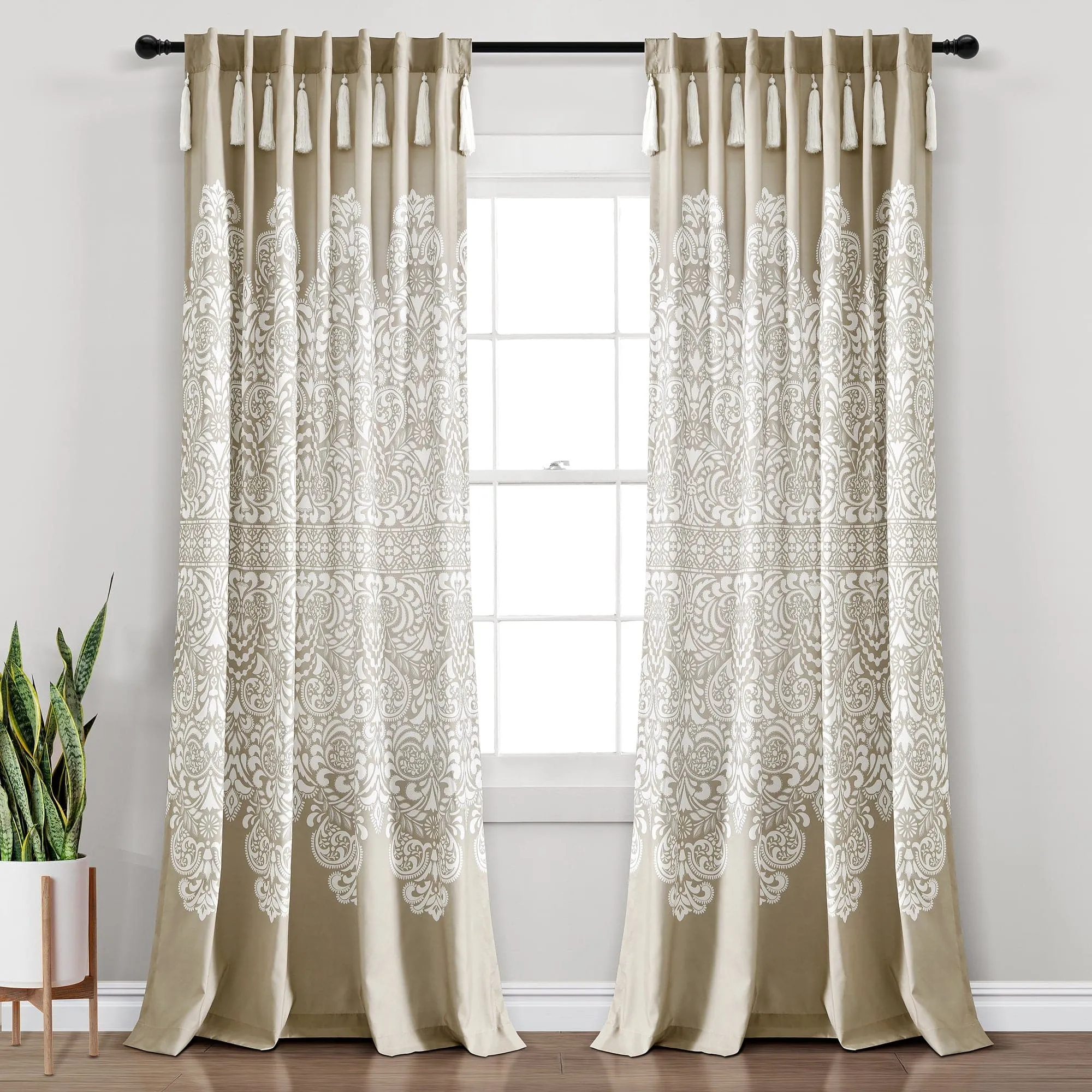 Boho Medallion Window Curtain Panel Set