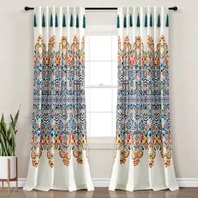 Boho Medallion Window Curtain Panel Set