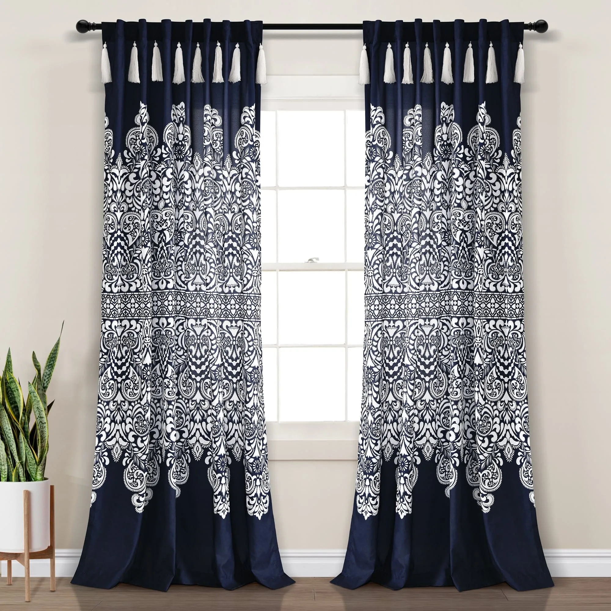 Boho Medallion Window Curtain Panel Set