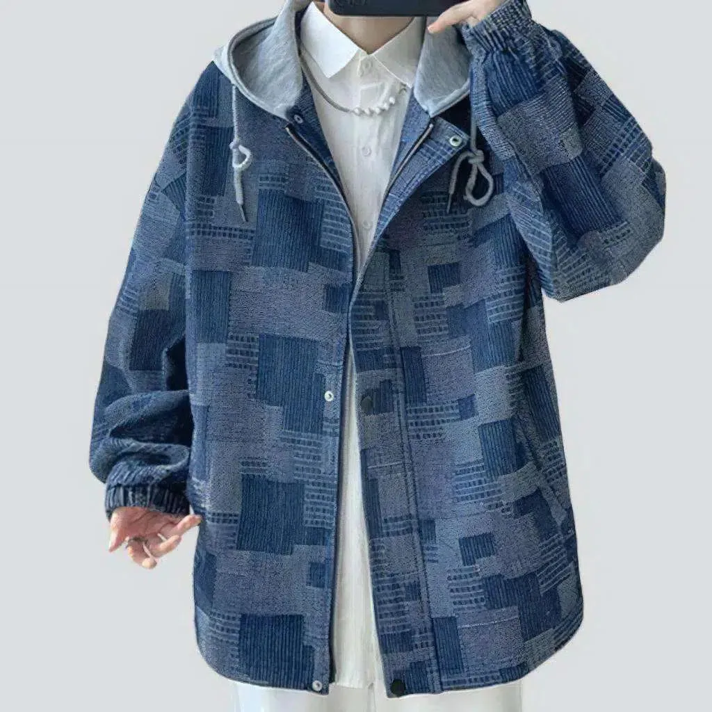 Boho oversized men's jean jacket