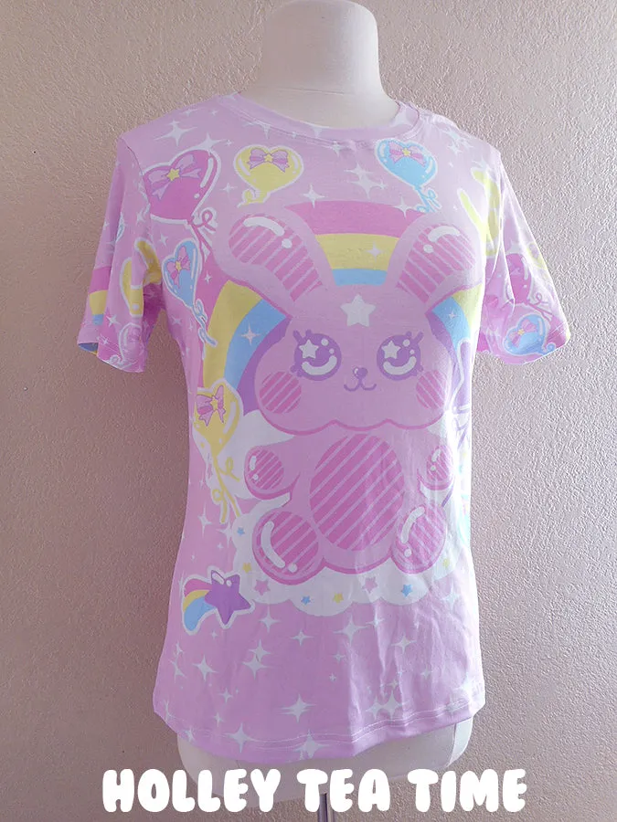 Bubblegum Bunny pink women's all over print t-shirt [made to order]