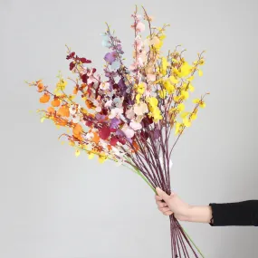 Bulk 37" Autumn Flowers Dancing Lady Orchids Long Stem Silk Flowers Artificial Wholesale