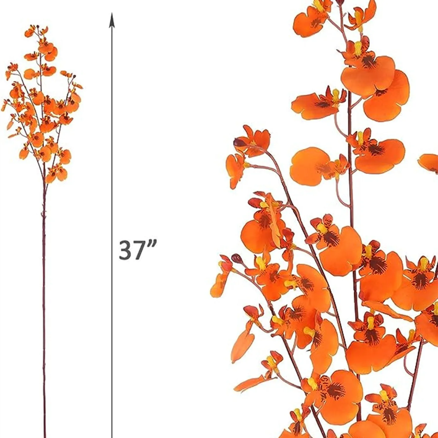 Bulk 37" Autumn Flowers Dancing Lady Orchids Long Stem Silk Flowers Artificial Wholesale