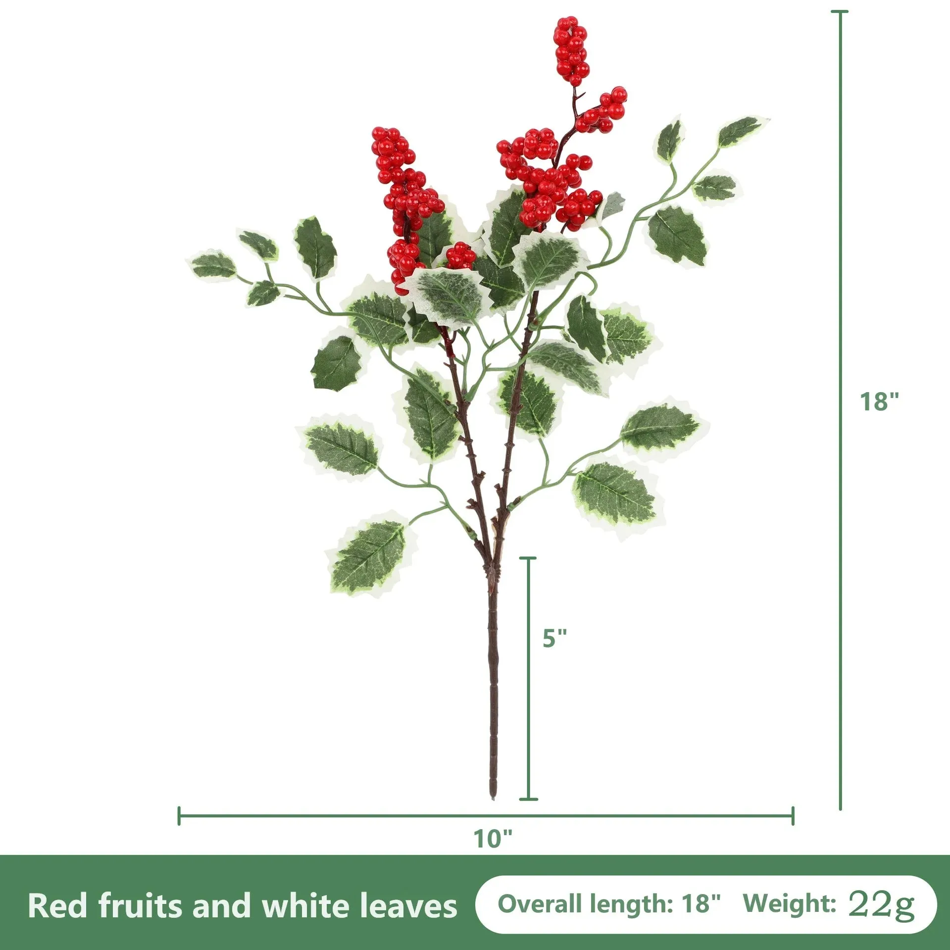 Bulk 6 Bush 18" Artificial Christmas Picking Red Berry Branches Wholesale