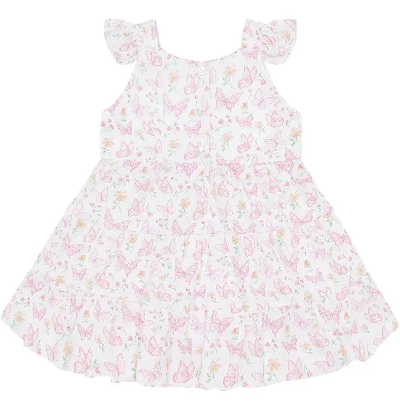 Butterfly Print Ruffle Dress