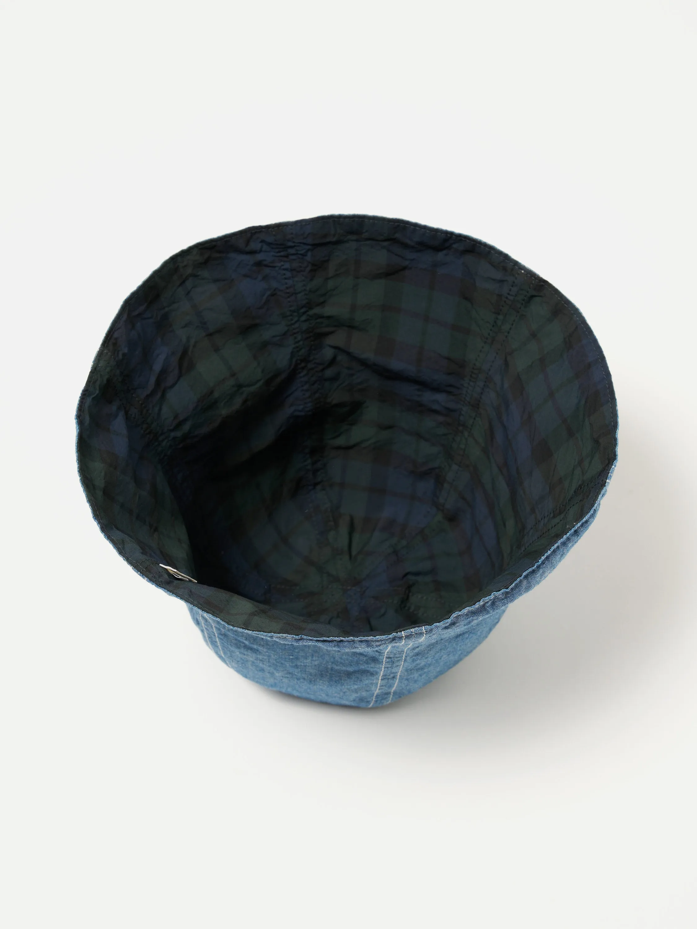 cableami® Reversible Tulip Hat in Indigo/Blackwatch 5oz Chambray/Cordura