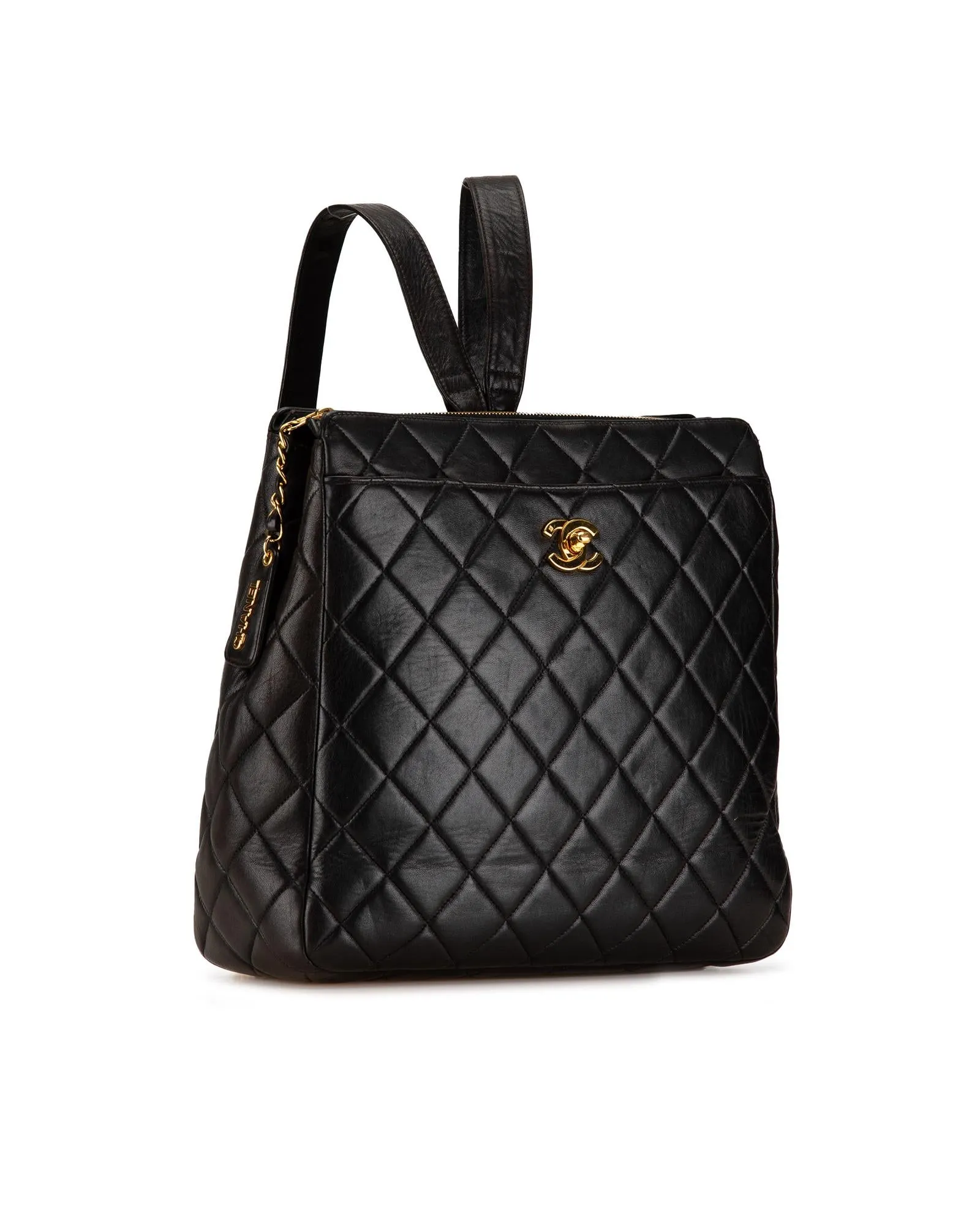 Chanel Classic Quilted Leather Backpack Black