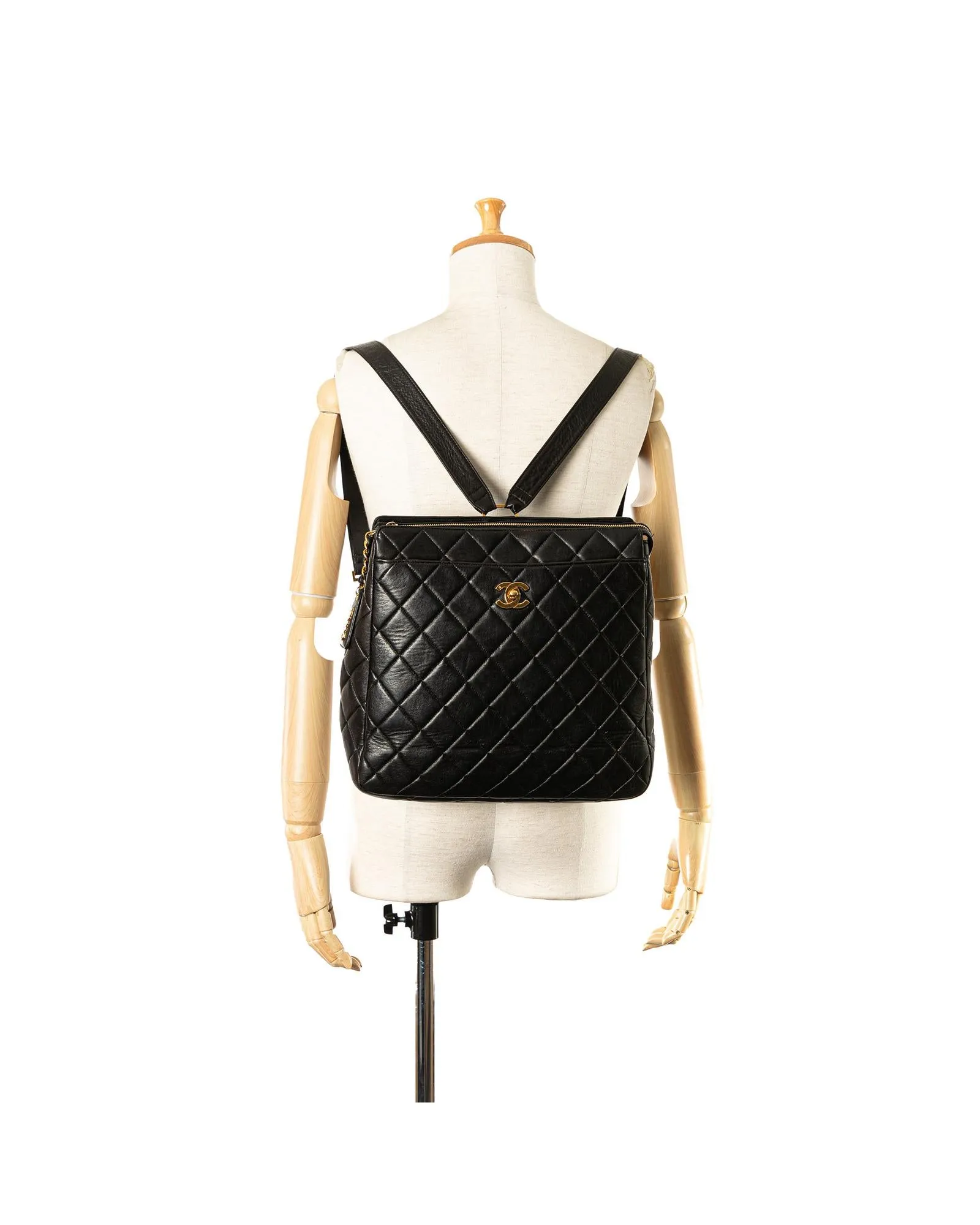 Chanel Classic Quilted Leather Backpack Black