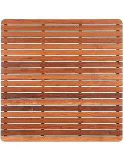 Classic Teak Slat Shower Mat/Round Corners