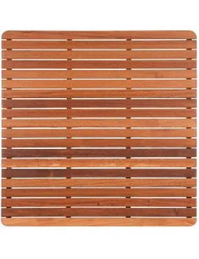 Classic Teak Slat Shower Mat/Round Corners