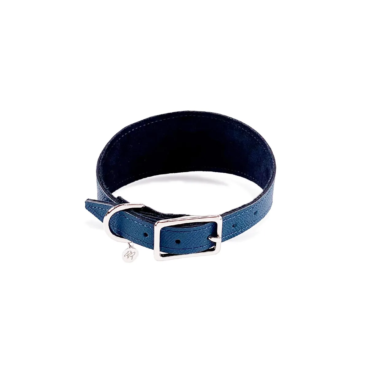 Colima Fish Tail Leather Dog Collar Orion Blue