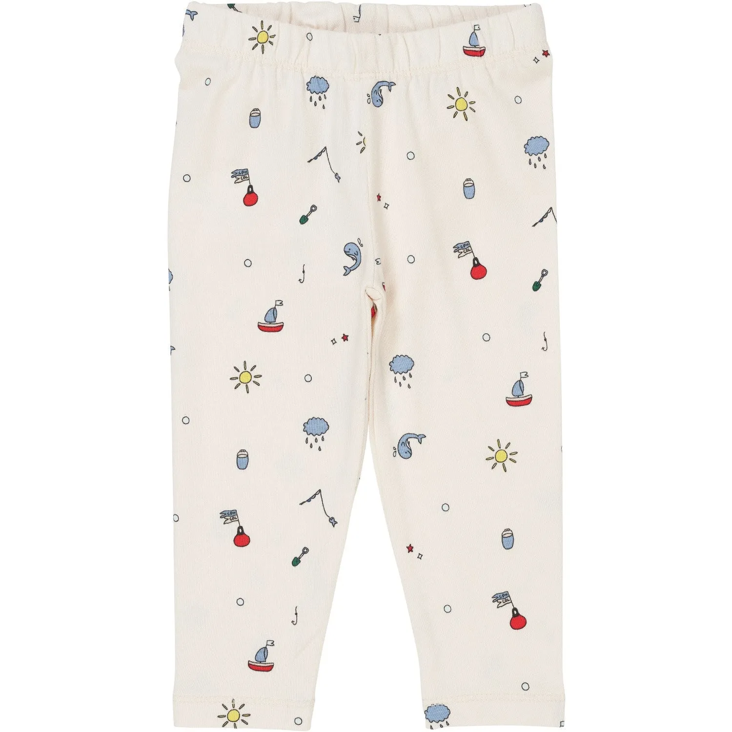 Copenhagen Colors Cream Fishing Print Jersey Leggings W Print