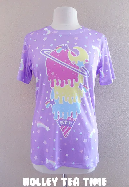 Cosmic ice cream purple  women's all over print t-shirt [made to order]