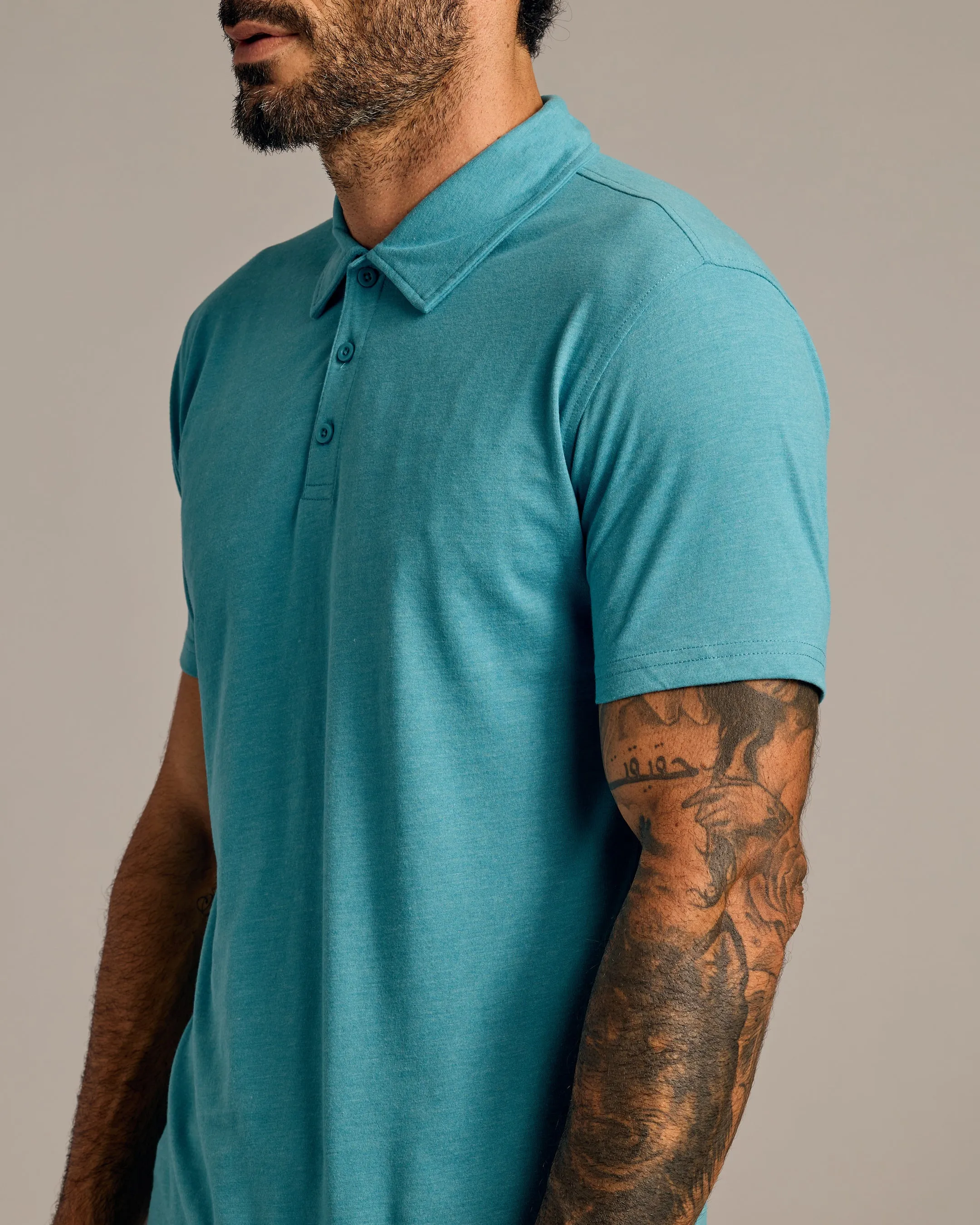 Dark Heather Harbor Short Sleeve Polo