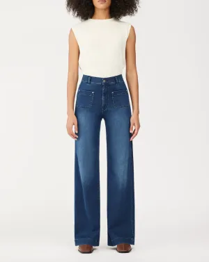 DL 1961 Hepburn Wide Leg Vintage Blue Tide