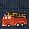 Fire Engine Applique Rib Knit Kids Hat