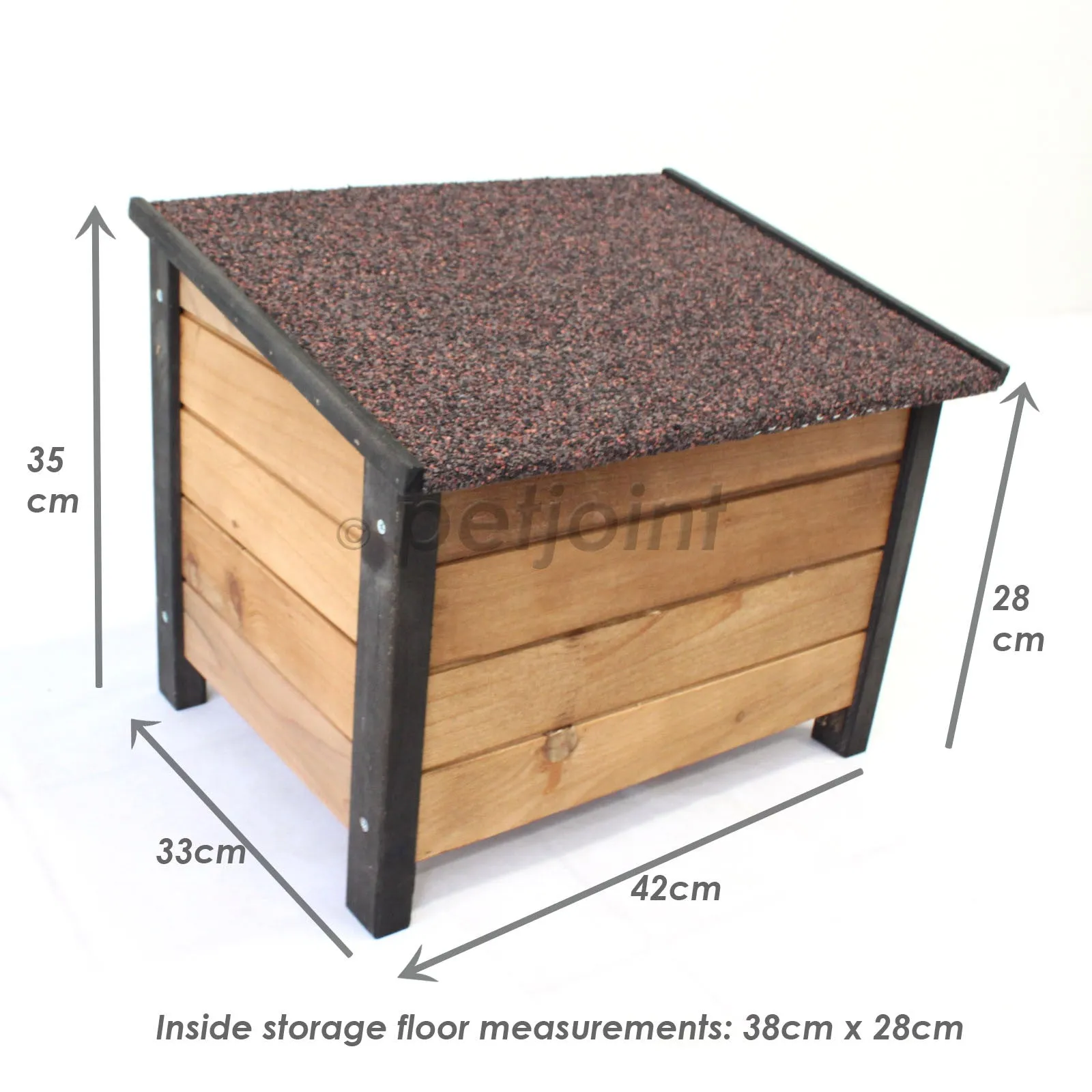 Flat Roof Medium Wooden Pet Dog Kennel   Bowls   Storage Box   Patio