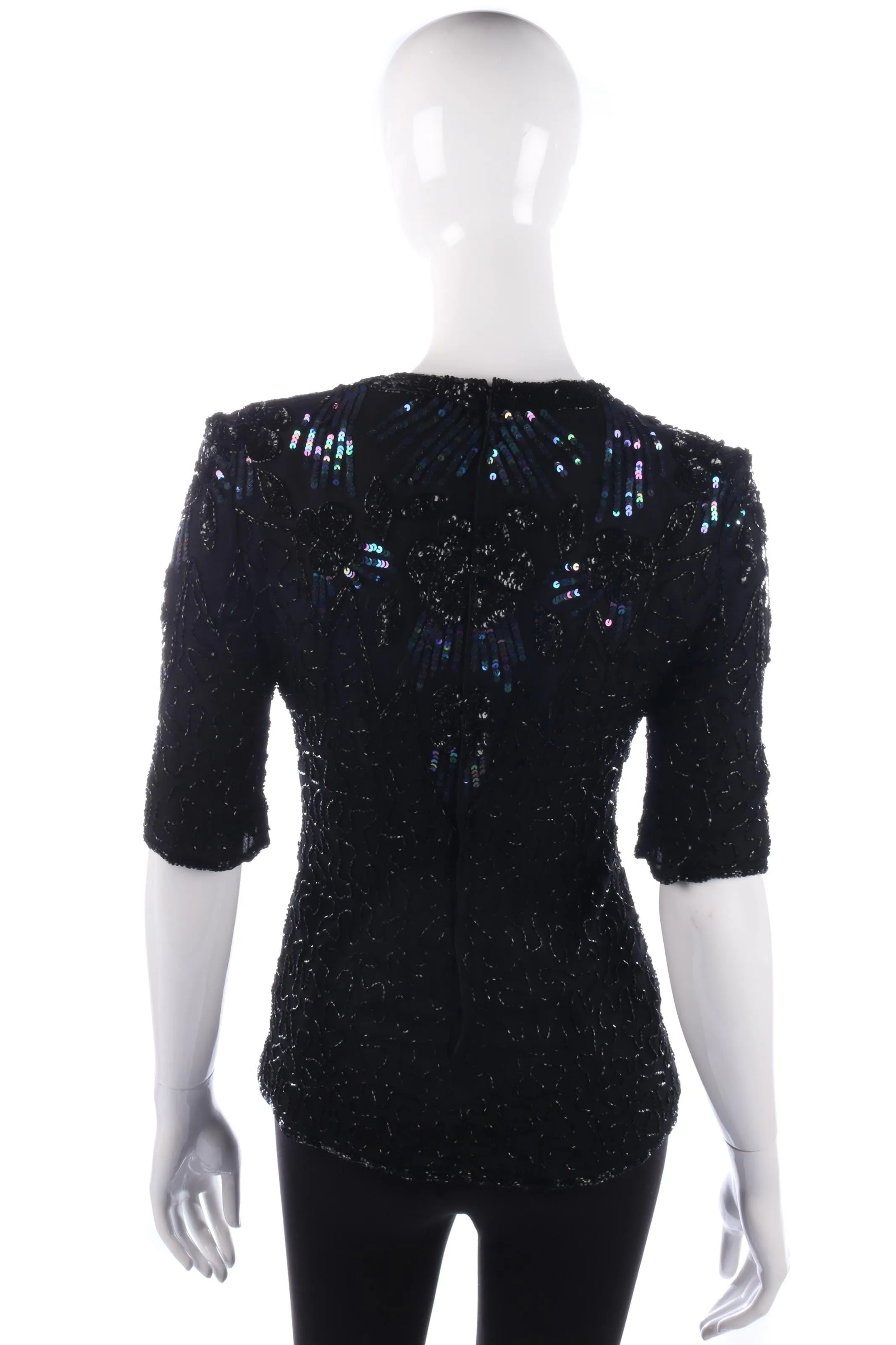 Frank Usher black beaded top size 10